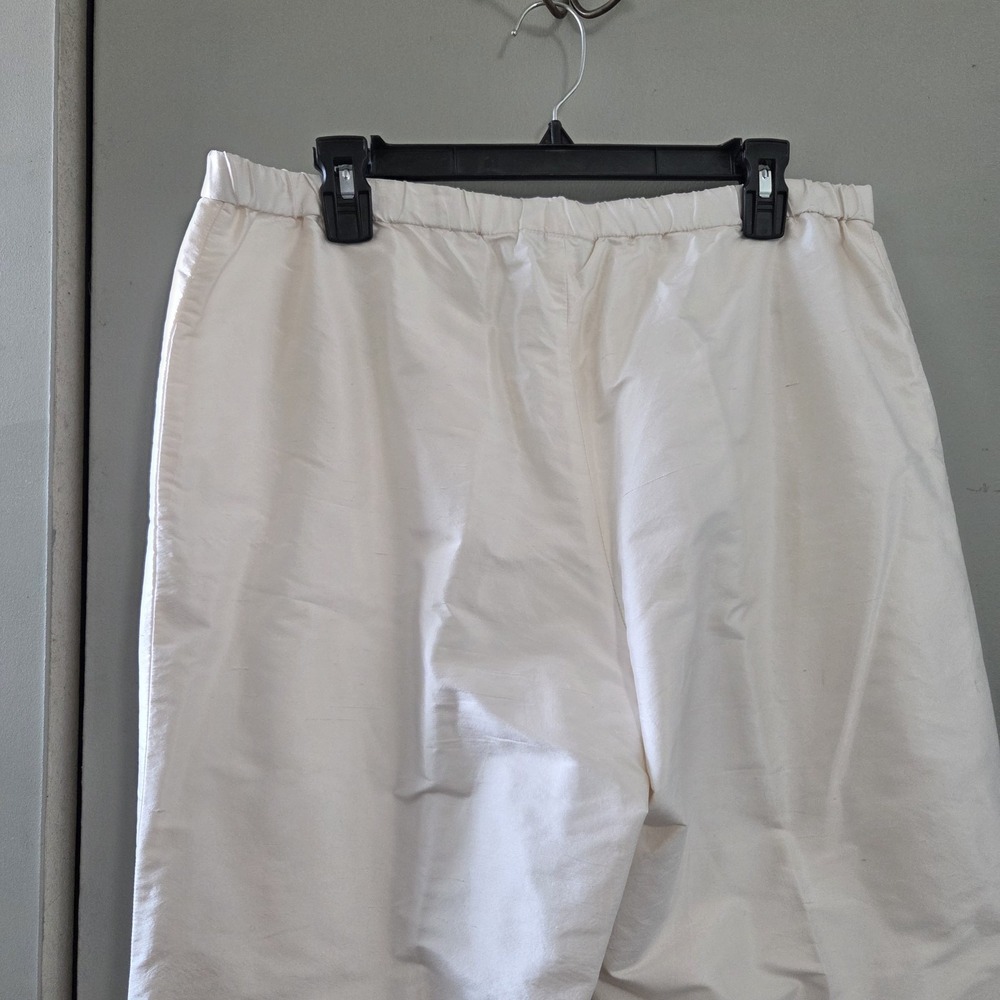 Neiman Marcus 100% Silk Pants Womens XL Trousers White Lined Minimalist Chic - Picture 3 of 10